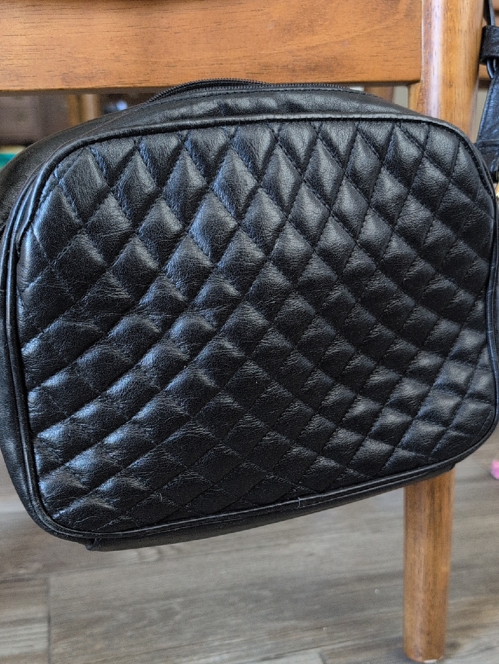 Quilted Leather Black Crossbody Bag